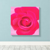 Romantische Rode Roze Roos Canvas Afdruk (Insitu (Houten vloer))