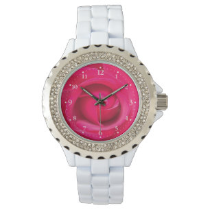 Romantische rode roze roos horloge