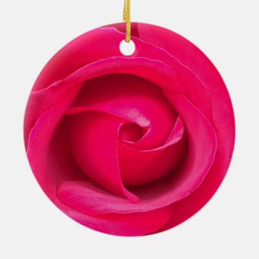 Romantische rode roze roos keramisch ornament (Achterkant)