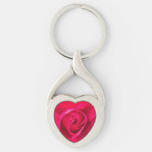 Romantische Rode Roze Roos v2 Sleutelhanger