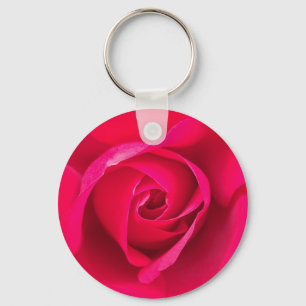 Romantische Rode Roze Roos v2 Sleutelhanger