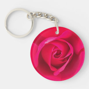 Romantische rode roze roos v2 sleutelhanger