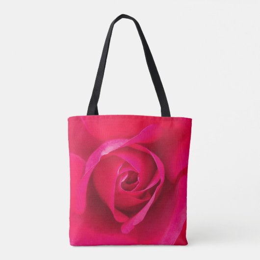 Romantische Rode Roze Roos v2 Tote Bag (Achterkant)