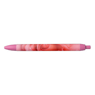 Romantische rode roze rozenwaterdruppels zwarte inkt pen