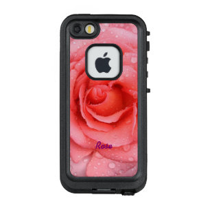 Romantische Rode Roze Waterdruppels Persoonlijk LifeProof FRÄ’ iPhone SE/5/5s Hoesje