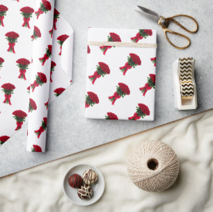 Romantische rode rozen bloemboeket cadeaupapier