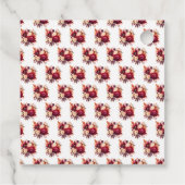 Romantische rode rozen bloemenbruiloft bedankjes labels (Achterkant)