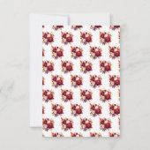 Romantische rode rozen bloemenbruiloft RSVP (Achterkant)