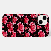 Romantische rode rozen bloemenpatroon Case-Mate iPhone case (Achterkant (horizontaal))