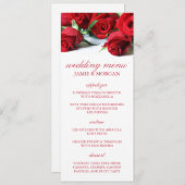 Romantische rode rozen bruiloft menu (Voorkant / Achterkant)