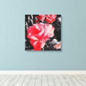 Romantische rode rozen canvas afdruk (Insitu (Houten vloer))