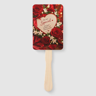 Romantische Rode Rozen & Jasmijn Je Bent Speciaal Handwaaier