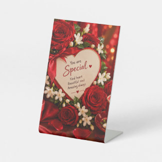 Romantische Rode Rozen & Jasmijn Je Bent Speciaal Reclamebord Met Voetstuk