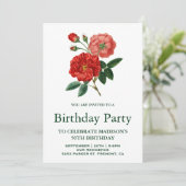 Romantische Rode Rozen Verjaardagsfeest Kaart (Staand voorkant)