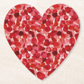 Romantische Rode Rozenblaadjes Bloemrijke Bruidsui Kartonnen Onderzetters (Voorkant)