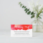 Romantische Rode Waterverf - Fantasekaart Informatiekaartje (Staand voorkant)