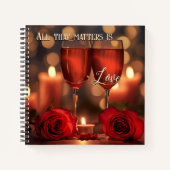 Romantische rode wijn Rozen liefde Notitieboek (Voorkant)