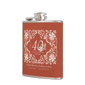 Romantische roest 40 bruiloft Jubileum Flask Heupfles (Links)