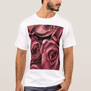 Romantische Roos achtergrond T-shirt