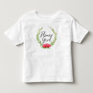 Romantische Roos Aquarel Krans   Bloemenmeisje Kinder Shirts