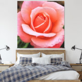 Romantische Roos Botanische Kunstprint Canvas Afdruk (Insitu (Slaapkamer))