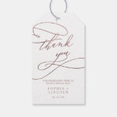 Romantische Roos Gold Calligrafie Hartelijk dank Cadeaulabel (Achterkant)