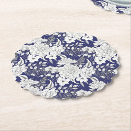 Romantische roos pony eucalyptus lijn paars kartonnen onderzetters