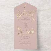 Romantische Roze All-in-One bruiloft Uitnodigen All In One Uitnodiging (Binnen)