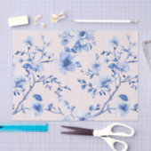 Romantische Roze Blauwe Bloem Bruidsborrel Tissuepapier (Craft)