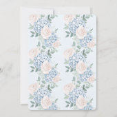 Romantische roze blauwe bloemen bruiloft kaart (Achterkant)