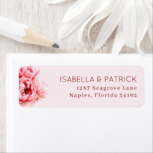 Romantische Roze Bloem Illustratie Etiket