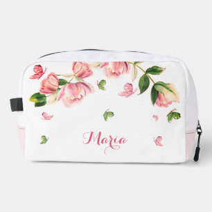 Romantische roze bloemen groen Accessoire Pouch Toilettasje