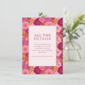 Romantische Roze Bloemen Informatiekaartje (Staand voorkant)