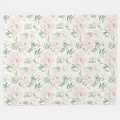Romantische Roze Bloemen met Blos Fleece Deken (Voorkant (Horizontaal))