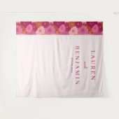 Romantische Roze Bloemen Wandkleed (Voorkant (horizontaal))