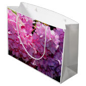 Romantische roze bloemenelegante hortensia's groot cadeauzakje (Achterkant Gekanteld)