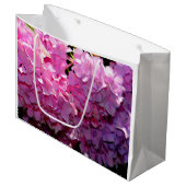 Romantische roze bloemenelegante hortensia's groot cadeauzakje (Voorkant Gekanteld)
