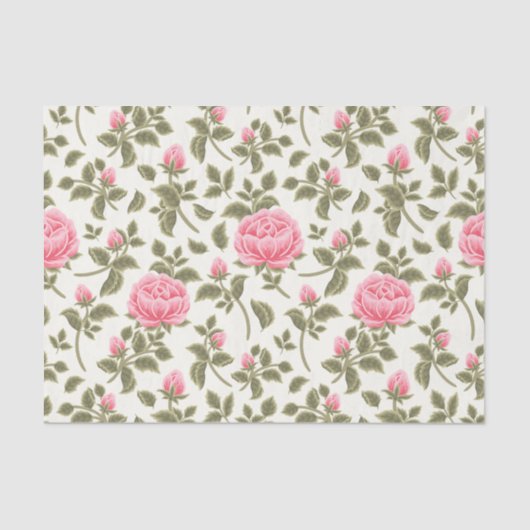 Romantische roze bloementuin Trendy Decoupage Tissuepapier (Voorkant)