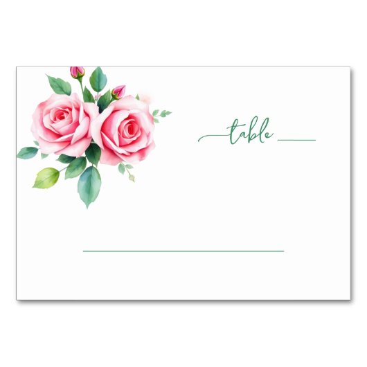 Romantische Roze Bloemige Digitale Illustratie Kaart (Voorkant)