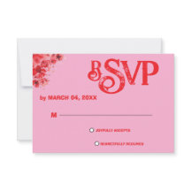 Romantische Roze Bloemige Trouw-RSvp