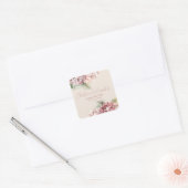 Romantische Roze & Blush Waterverf Hortensia Bloem Vierkante Sticker (Envelop)