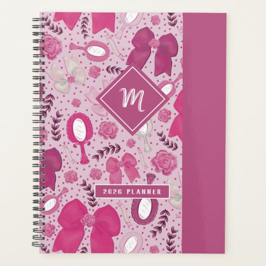 Romantische Roze Bogen en Rozen Planner (Voorkant)