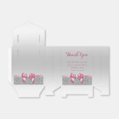 Romantische Roze Boog & Zilveren Glitter Bruiloft Bedankdoosjes (Uitgevouwen)