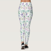 Romantische Roze botanische floral boho Leggings (Achterkant)