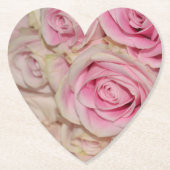 Romantische roze crème Rozen Kartonnen Onderzetters (Voorkant)