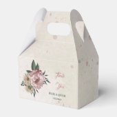 romantische roze en champagnebloemen bruiloft bedankdoosjes (Voorkant Zijde)