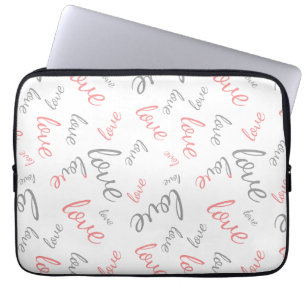 Romantische Roze en Grijze Liefde Script Cursief Laptop Sleeve