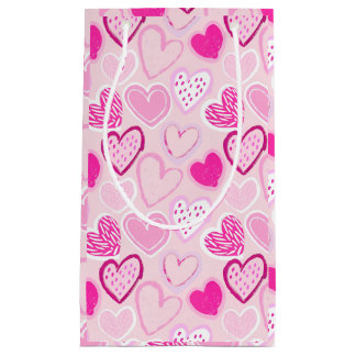 Romantische Roze en Magenta Hartpatroon met Blozen Klein Cadeauzakje