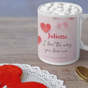 Romantische Roze en Rode Hart Valentijnsdag Koffiemok
