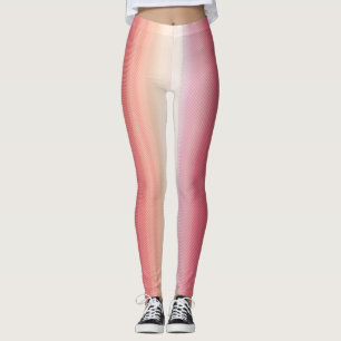 Romantische roze en witte strepen patroon leggings